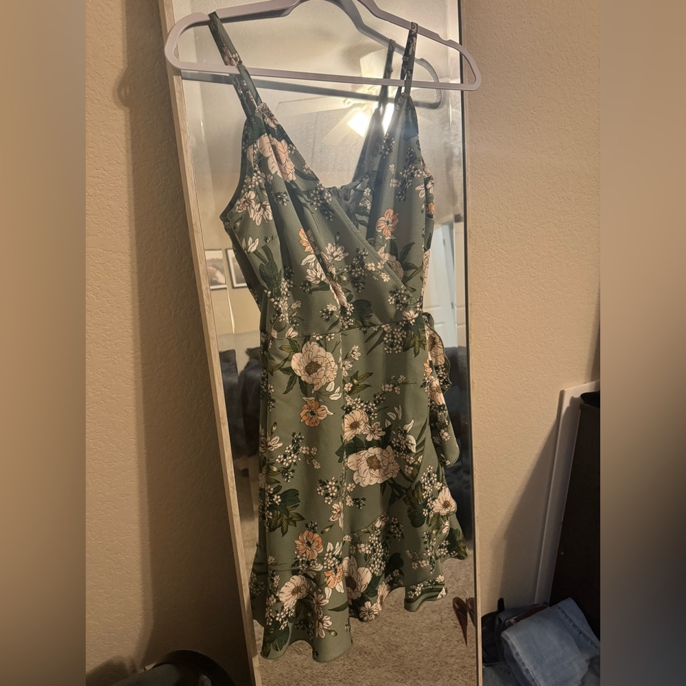 Green floral dress